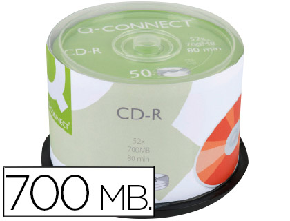 50 CD-R Q-Connect imprimibles 700MB 52x 80 minutos